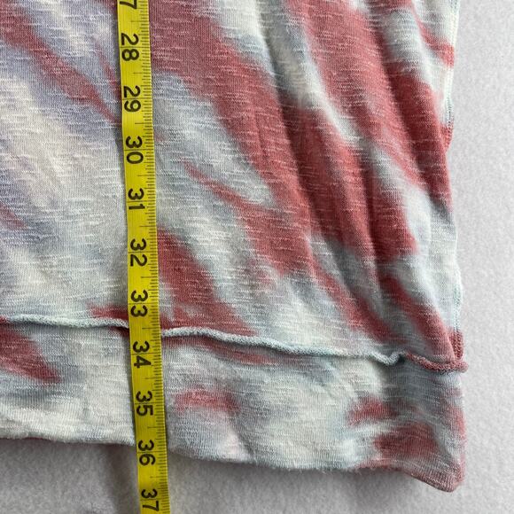 WE THE FREE Top XL Best Catch Tie Dye Tee Long Sleeve Terry Oversized Tunic Red - Picture 15 of 16